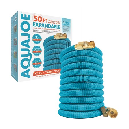 Aqua Joe 5/8-Inch x 50-Ft Expandable Lightweight No-Kink, Flexible, Garden Hose AJEGH50